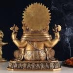 Brass Dagduseth Ganapati | 13.5" x 11" x 7.5" | 11.56 kg | Traditional Temple Form | Prosperity & Devotion | Sacred Hindu Art | Jaipurio